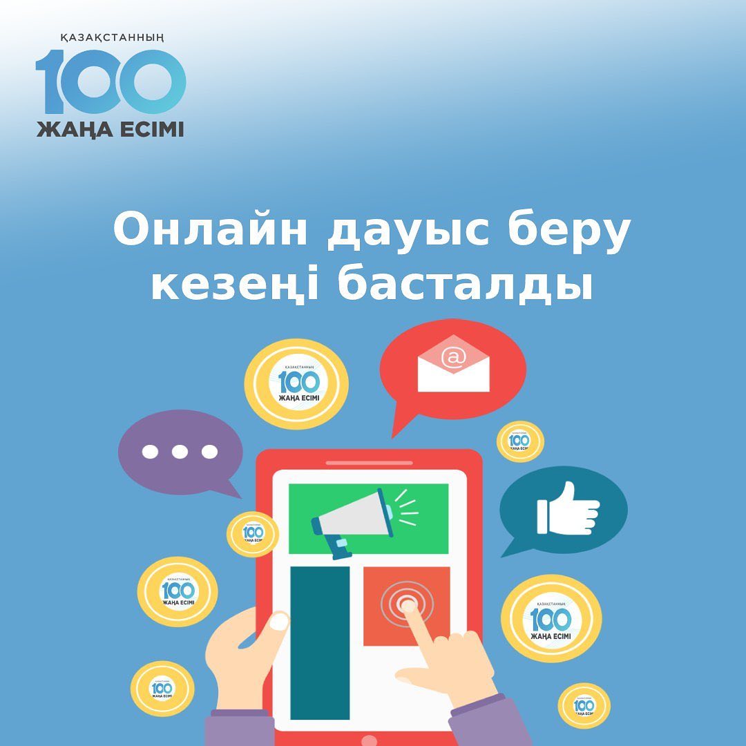 «Қазақстанның 100 жаңа есімі» жобасының дауыс беру кезеңі басталды!